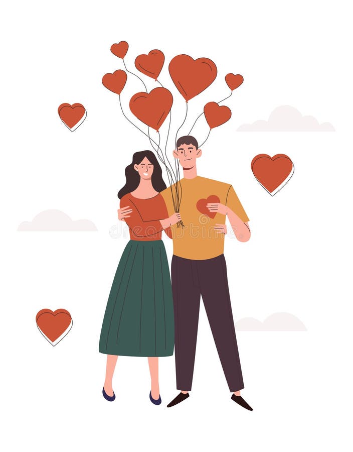 Happy Couple In Love Concept Stock Vector Illustration Of