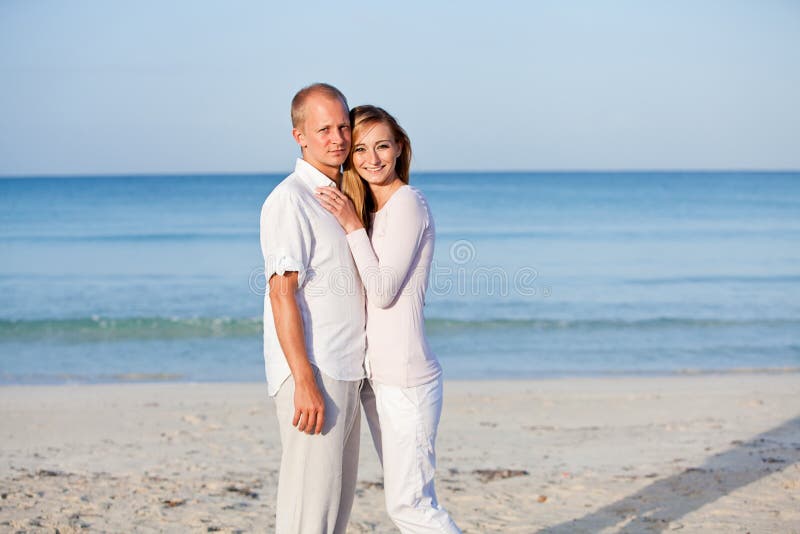 Happy Couple In Love Having Fun On The Beach Stock Image Image Of 