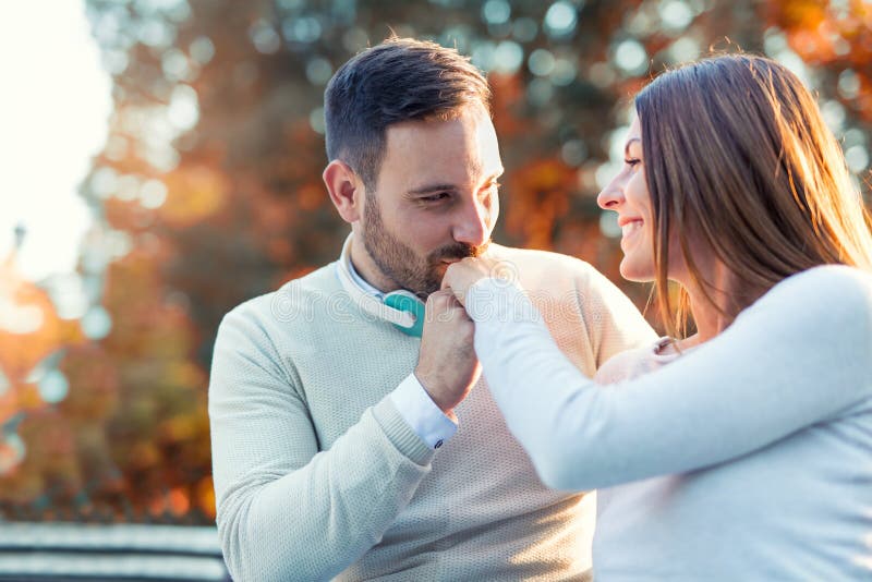 Happy Couple In Love Having Fun Outdoors Stock Image Image Of