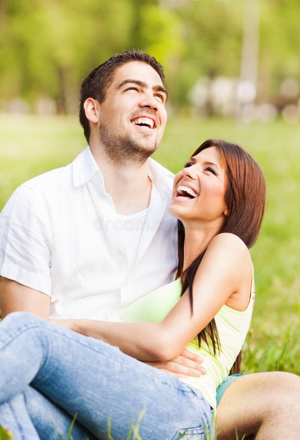 Happy couple in the nature stock image. Image of brown 44577551