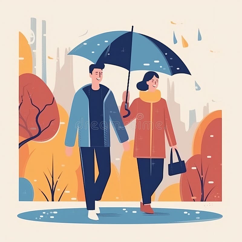 Vector Outline Drawing Of Young Students Couple Walking Down City Street  Stock Illustration - Download Image Now - iStock
