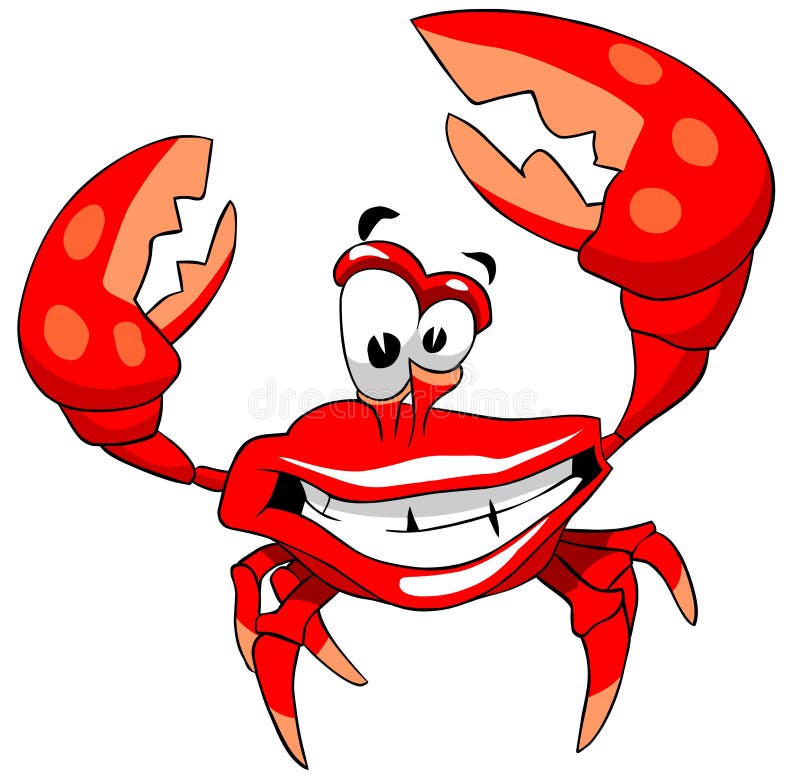 Cartoon illustration of funny crab on a white background. Cartoon illustration of funny crab on a white background.