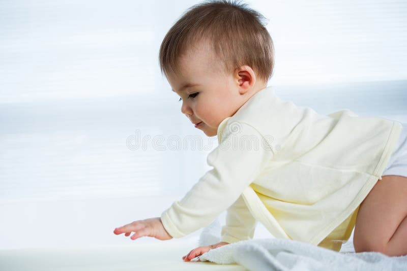 Little Girl Crawling Hands Knees Stock Photos Free & RoyaltyFree