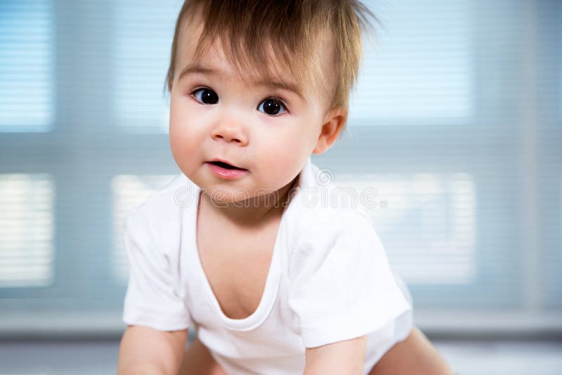 Little Girl Crawling Hands Knees Stock Photos Free & RoyaltyFree