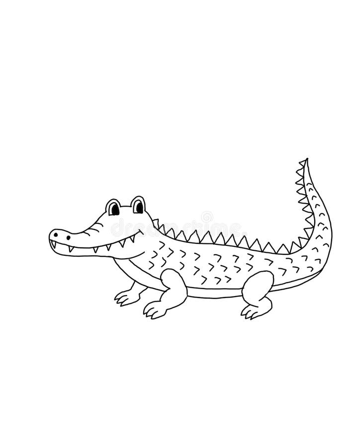 Happy Crocodile Line Art Illustration Cartoon White Background Stock Illustration - Illustration of illustrator, hand: 181566645 Happy Crocodile Line Art Illustration Cartoon White Background Stock Illustration - Illustration of illustrator, hand: 181566645