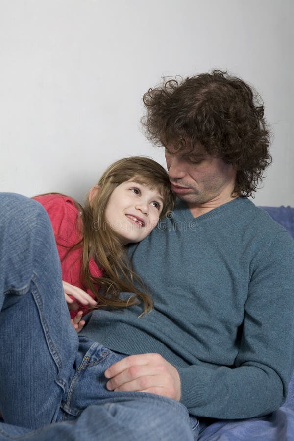 happy curl father and daughter stock photo happy curl father and daughter stock photo