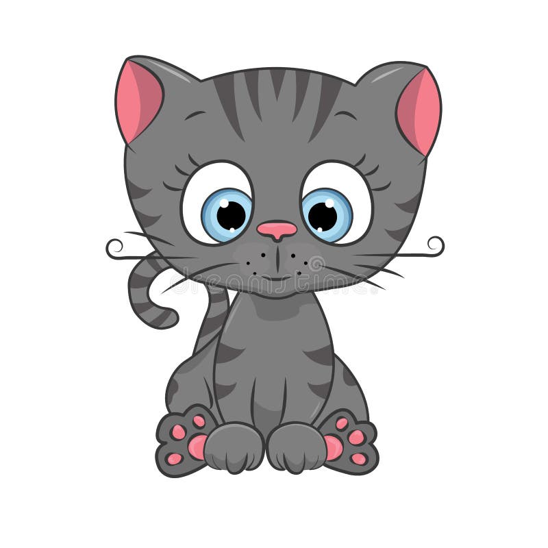 Black Cat Icon. Cute Funny Cartoon Smiling Character. Kawaii Animal. Big  Tail, Whisker, Eyes. Happy Emotion Stock Vector - Illustration of kitten,  meow: 86098274