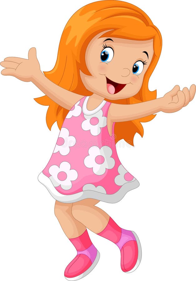 Happy Cute Girl Cartoon  Stock Illustration Image 66941908