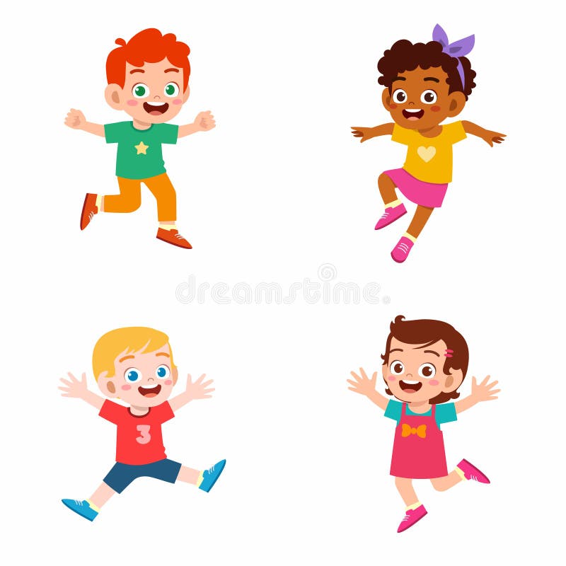 Happy Kids Joyously Jump. PNG Clipart African American Kids 