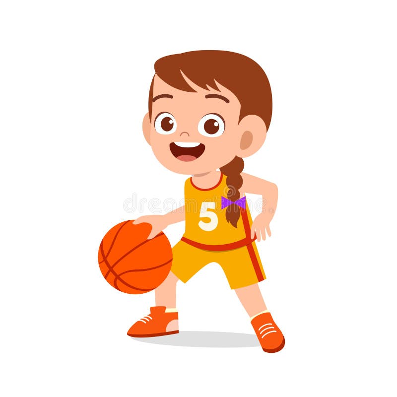 Cute Girl Shooting Basketball into the Hoop illustration Stock Vector Image  & Art - Alamy