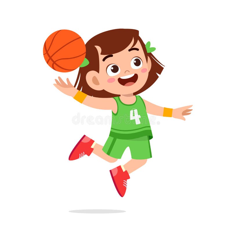 girl basketball player clipart shooting