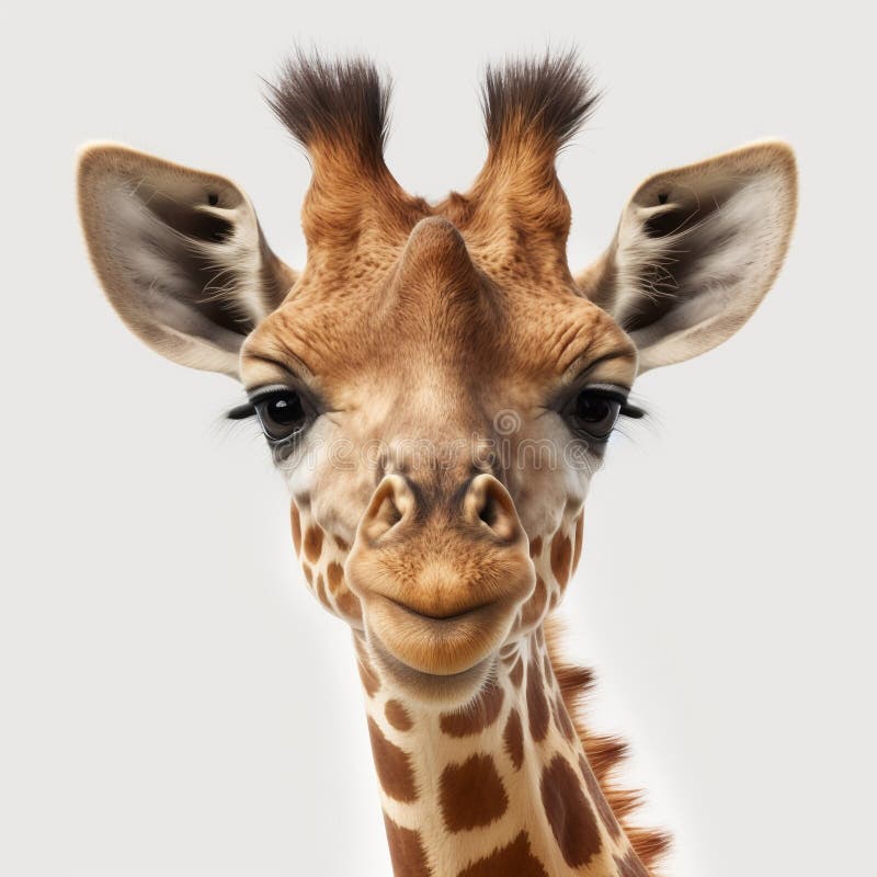 Happy Cute Little Giraffe. Generative AI