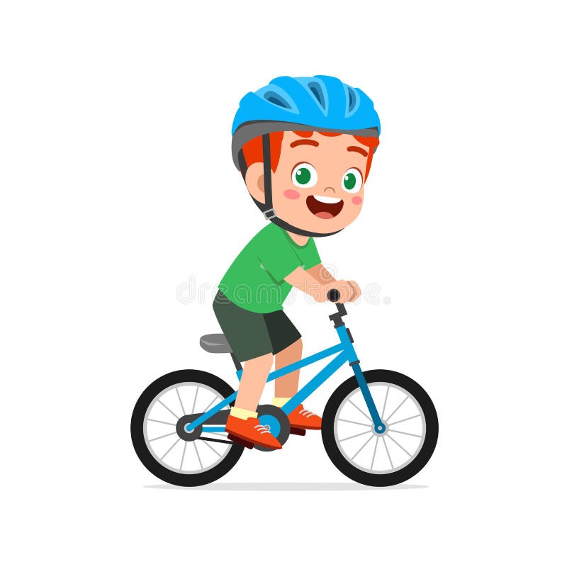 Cute Little Boy Riding Bike Stock Illustrations – 544 Cute Little Boy ...