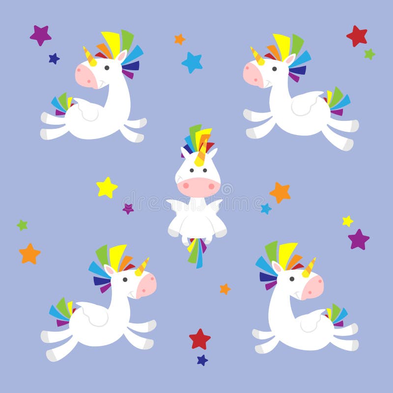 Happy cute Unicorn illustration set stock illustration Happy cute Unicorn illustration set stock illustration