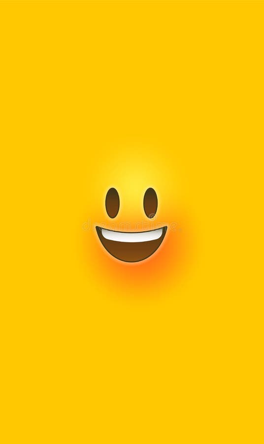 Happy Yellow 3d Emoticon Face Phone Background Stock Vector - Illustration  of colorful, emoji: 159875784