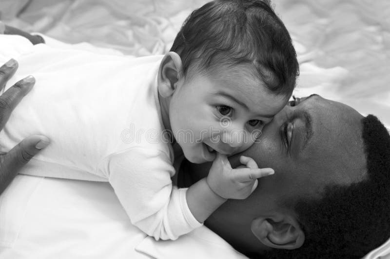 Happy dad and son