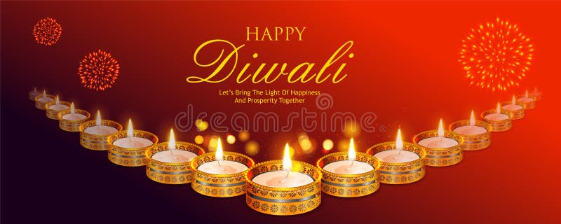 Happy Diwali Holiday Background for Light Festival of India Stock ...