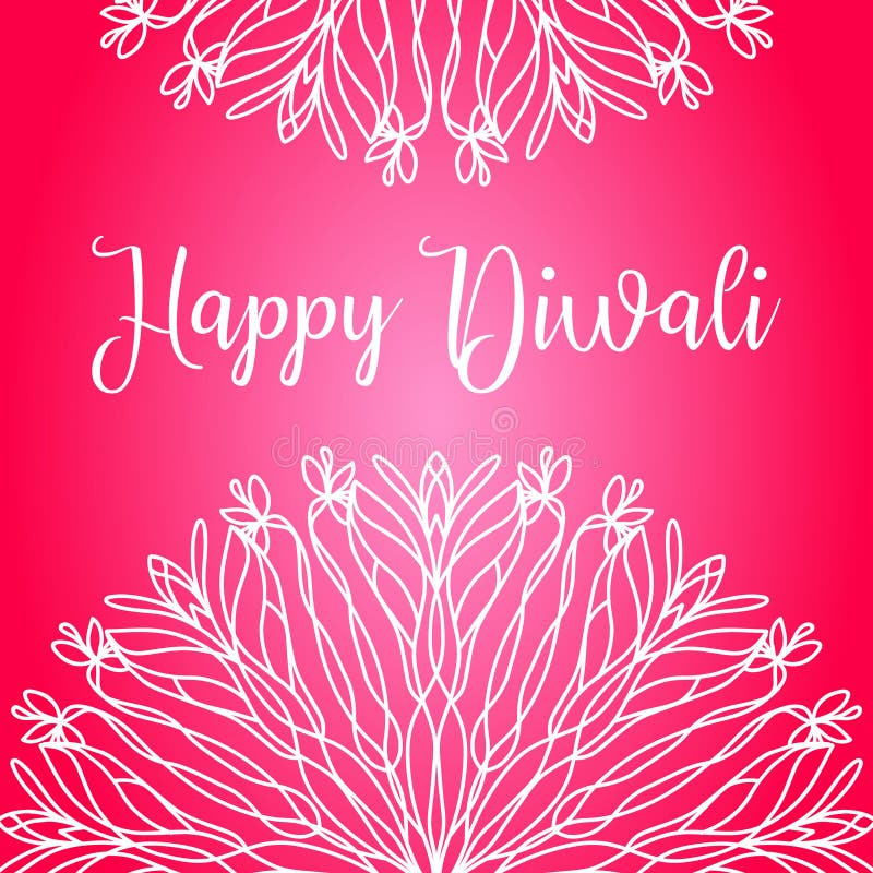 Happy Diwali Lettering for Your Greeting Card Design Stock Illustration