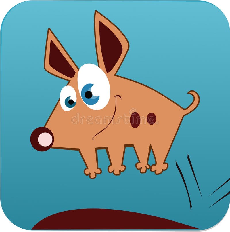 Happy Dog Bouncing Up and Down Stock Illustration Illustration of