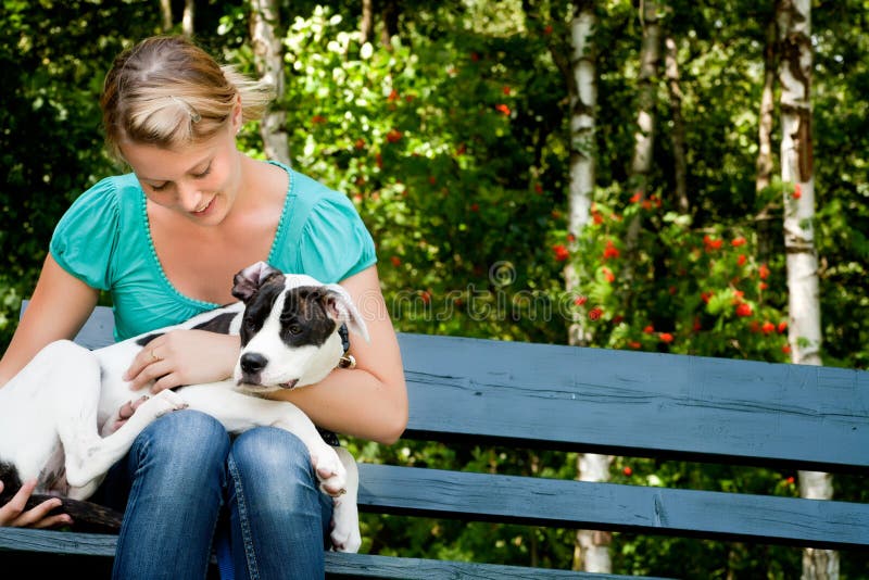 Happy dog and owner