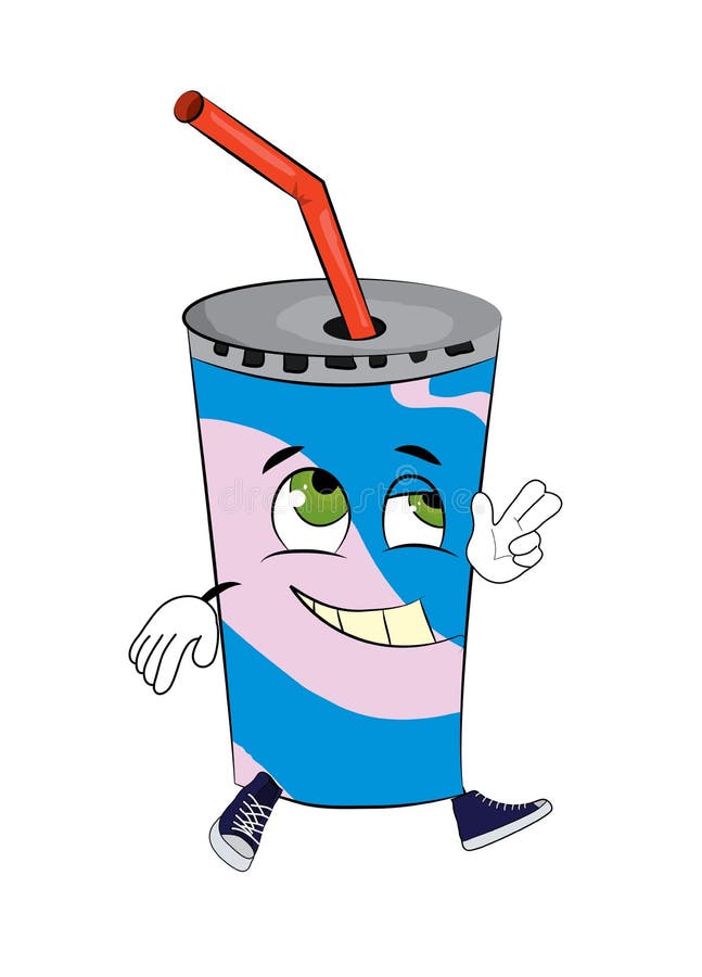 Happy drink cartoon stock illustration. Illustration of happy 48729181