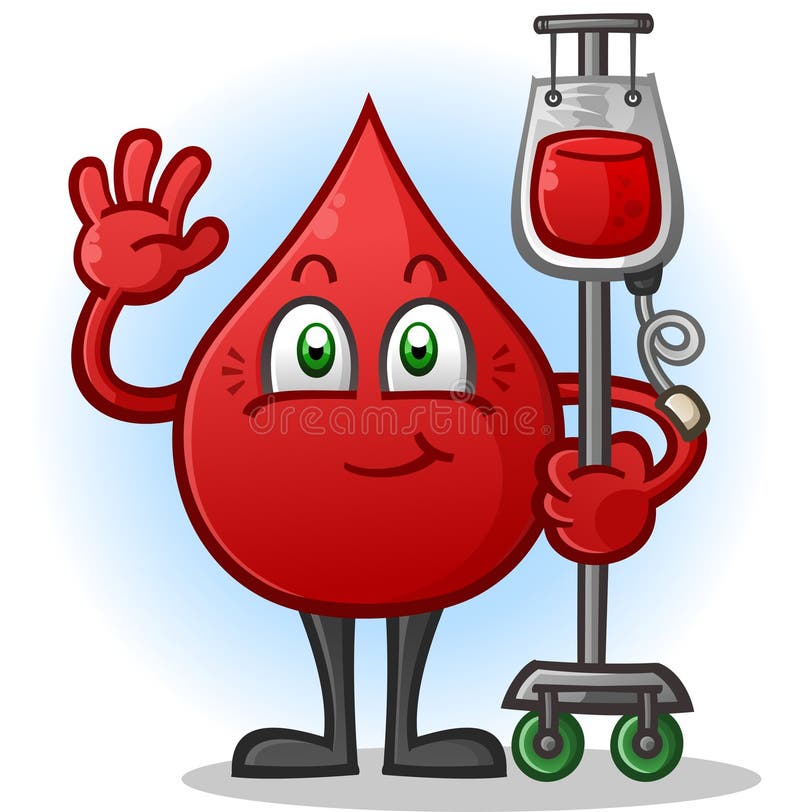 Blood Transfusion Cartoon Character Stock Vector - Illustration of medical,  give: 105355847