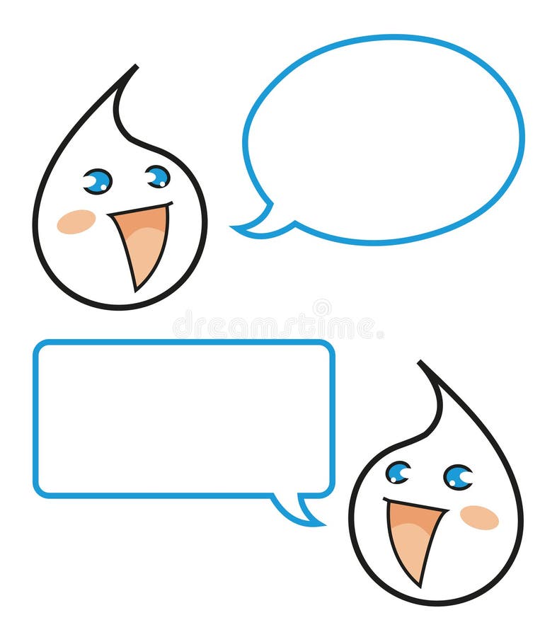 Happy Drops of Milk with Speech Bubbles - Cartoon Character Illustration  Stock Vector - Illustration of conversation, comics: 84275459