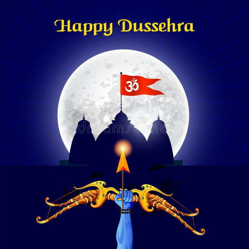 Happy Dussehra Vijayadashami Ook Bekend Als Dasahara Dusshera Dasara Vector Illustratie