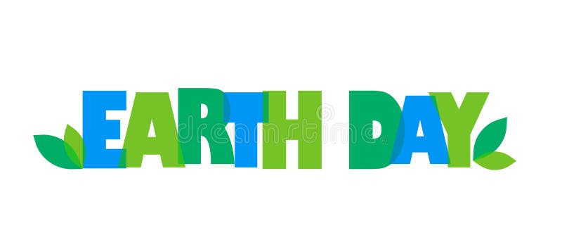 Happy earth day. Lettering text. vector stock illustration