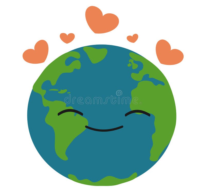 Happy Earth in Love Illustration Stock Vector Illustration of world