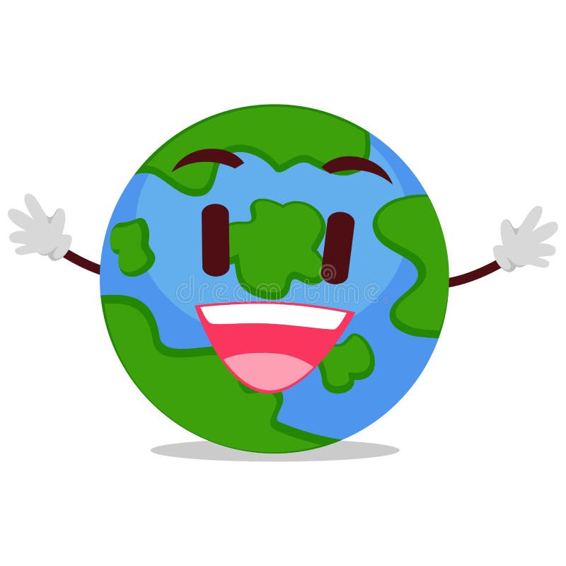 Happy Earth Mascot stock illustration