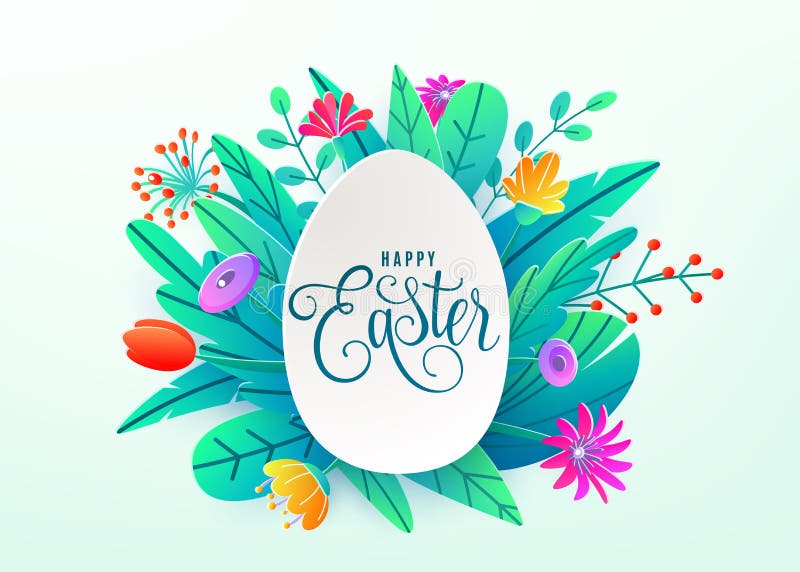 Happy Easter Background Isolated on White. Holiday Greeting in Paper Cut 3d  Origami Style with Egg and Minimalistic Flat Stock Vector - Illustration of  fashion, love: 168750223