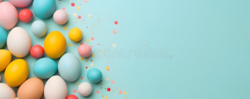 Happy easter background - Sweet pastel color design banner royalty free stock image