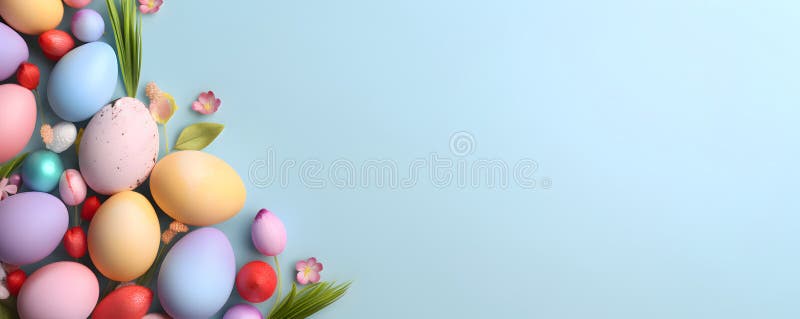 Happy easter background - Sweet pastel color design banner royalty free stock photography