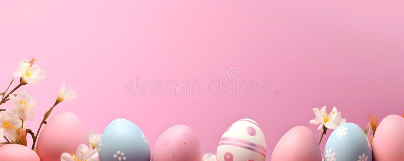 Happy easter background - Sweet pastel color design banner stock image