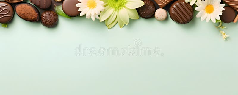 Happy easter delicious chocolates background royalty free illustration