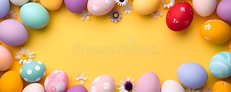 Happy easter background - Sweet pastel color design banner stock photography