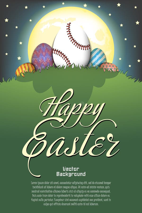 Happy Easter. Baseball Ball in the Form of Egg Stock Vector
