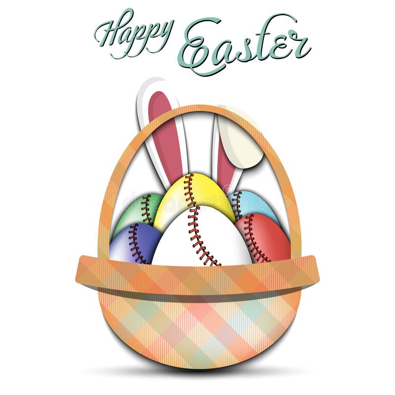 Happy Easter. Baseball Balls in the Form of Eggs Stock Vector