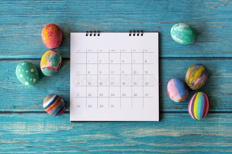 Happy Easter Calendar With An Easter Egg Easter Festive Holidays