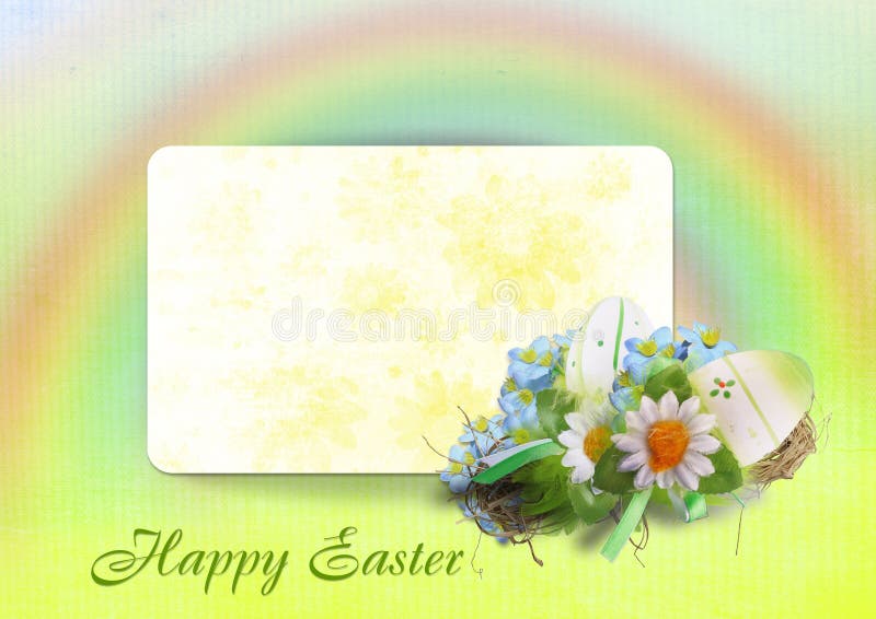 Happy Easter card with eggs