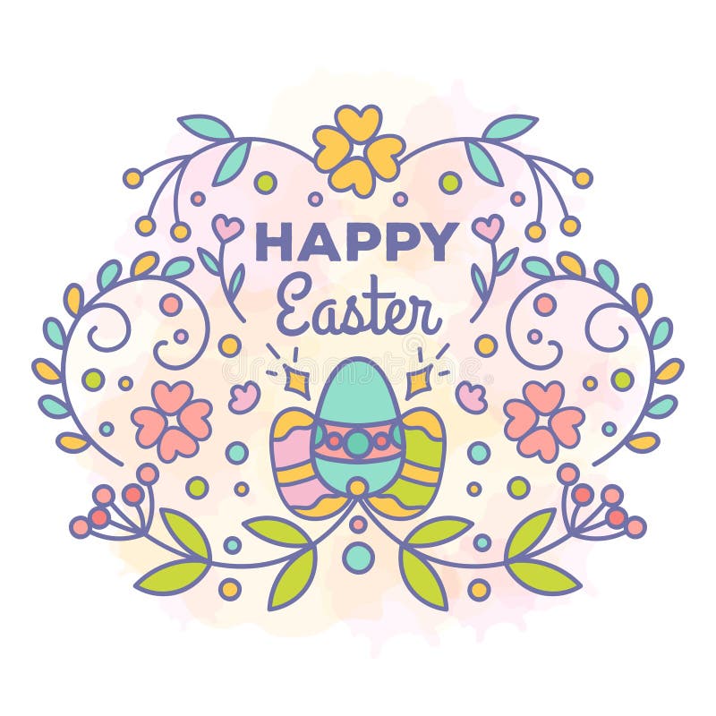 Happy easter card. Floral design with eggs vector illustration Happy easter card. Floral design with eggs vector illustration