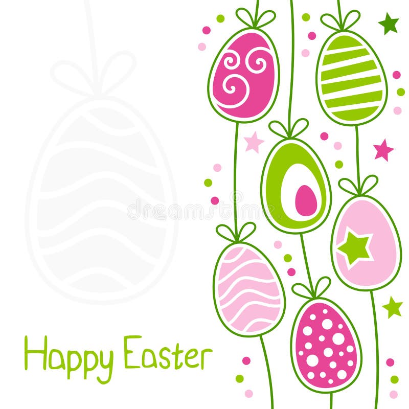 Happy Easter Card with Retro Eggs Stock Vector - Illustration of season,  ornaments: 39040894