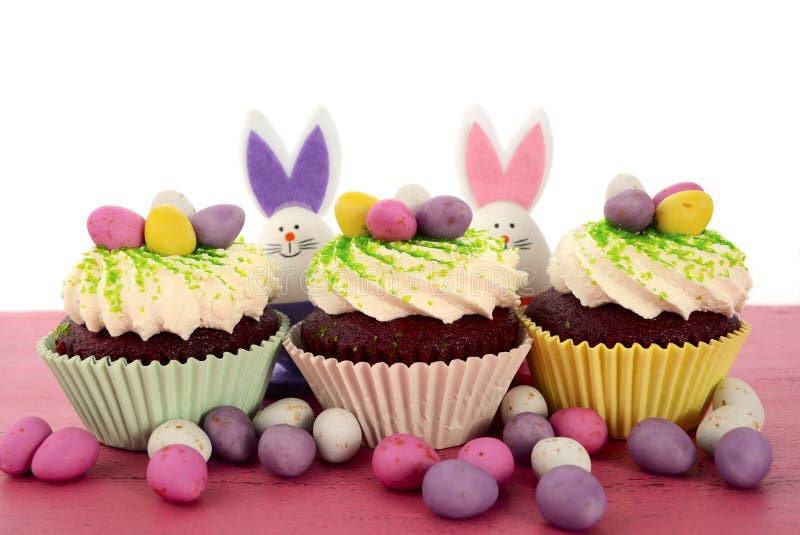 Happy Easter cupcakes stock photo. Image of ears, aged 51385958