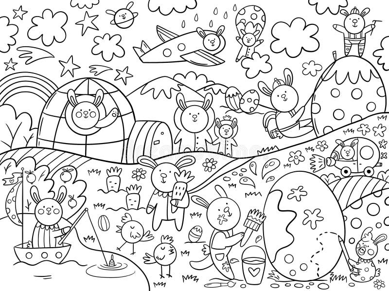 Happy Easter Giant Coloring Poster