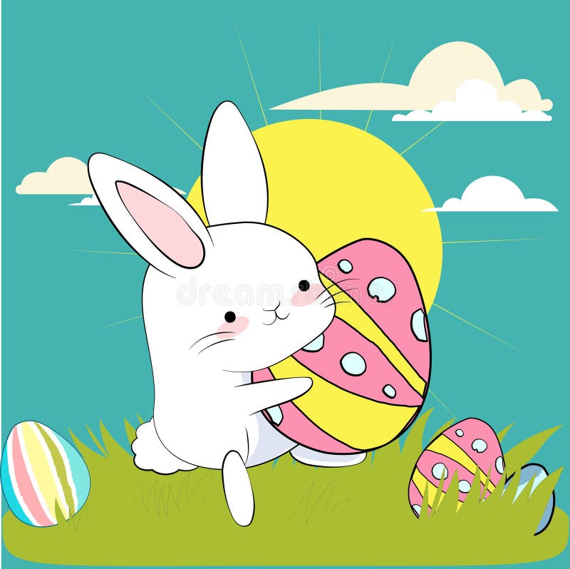 Happy Easter, Decorated Easter Card, Banner Stock Vector - Illustration ...
