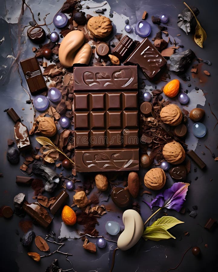 Happy easter delicious chocolates background stock illustration