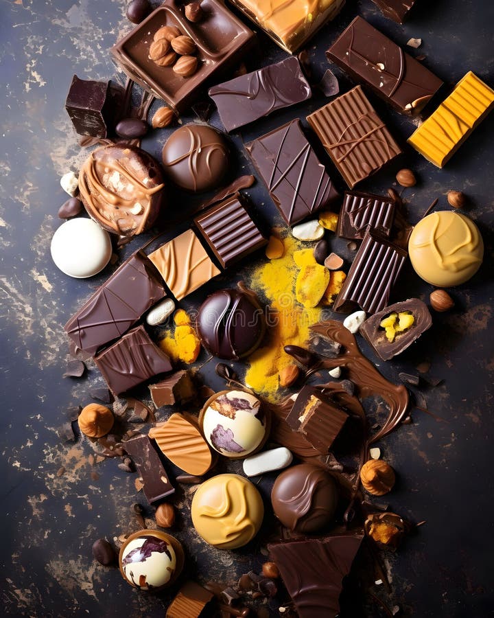 Happy easter delicious chocolates background royalty free stock photo