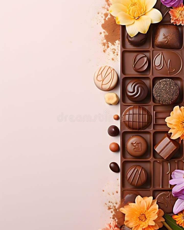 Happy easter delicious chocolates background stock photography
