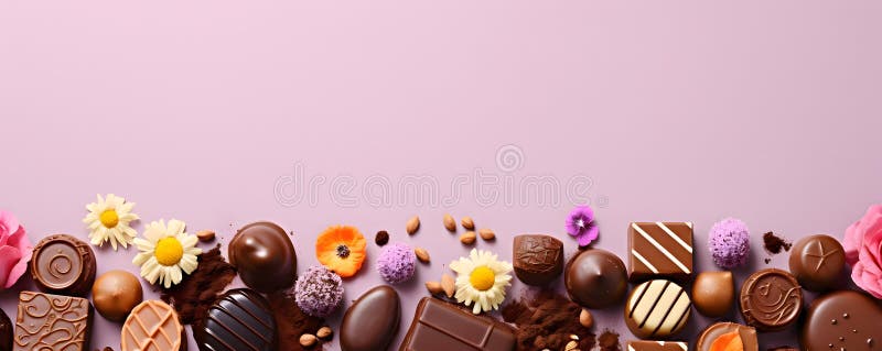 Happy easter delicious chocolates background royalty free stock photography